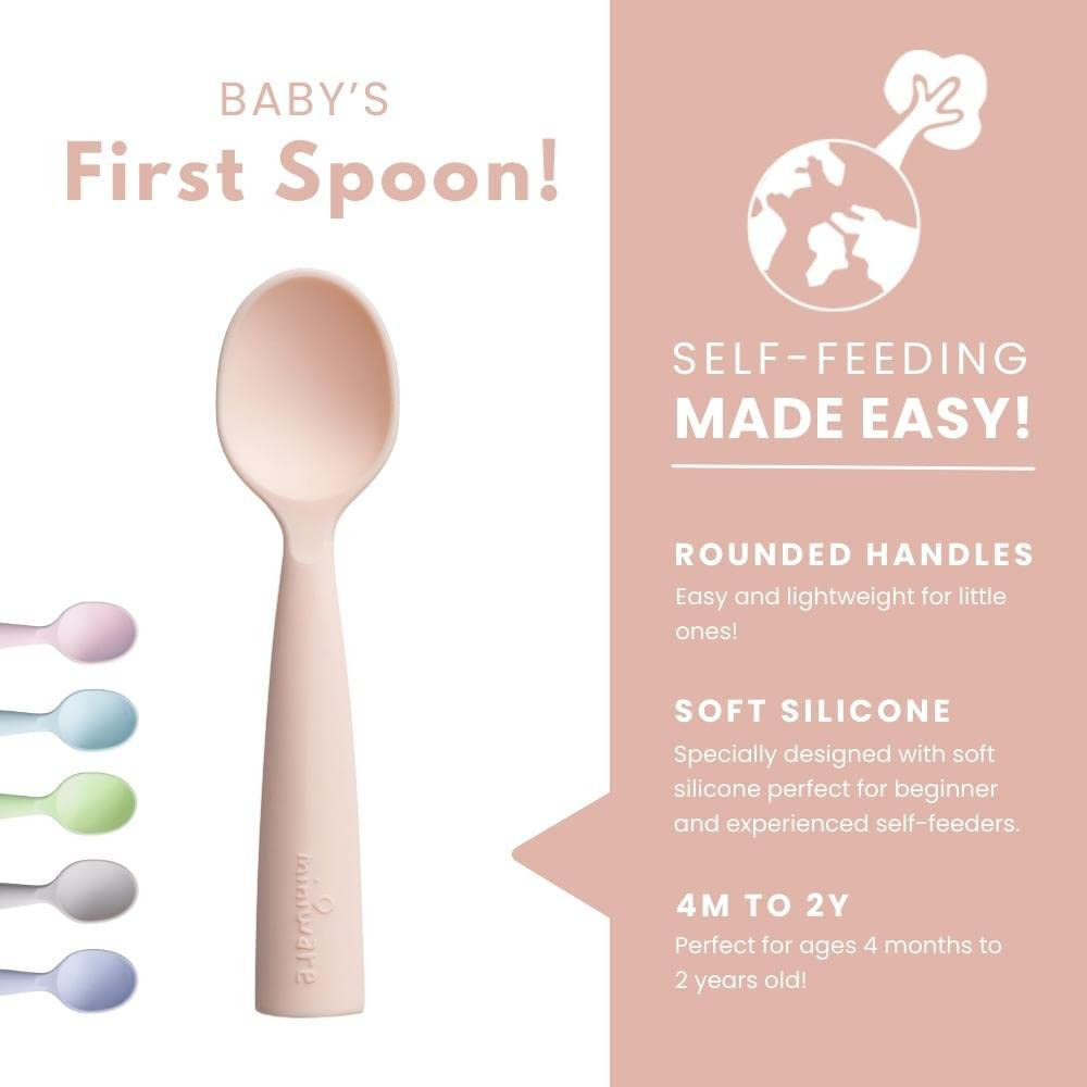 Set Lingurițe Miniware Grey, Hrană Independentă - imagine 2