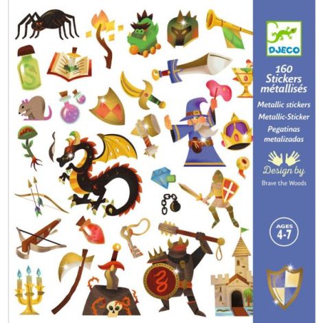 Abtibilduri Djeco Fantezie Medievală | 160 PCS - imagine 4