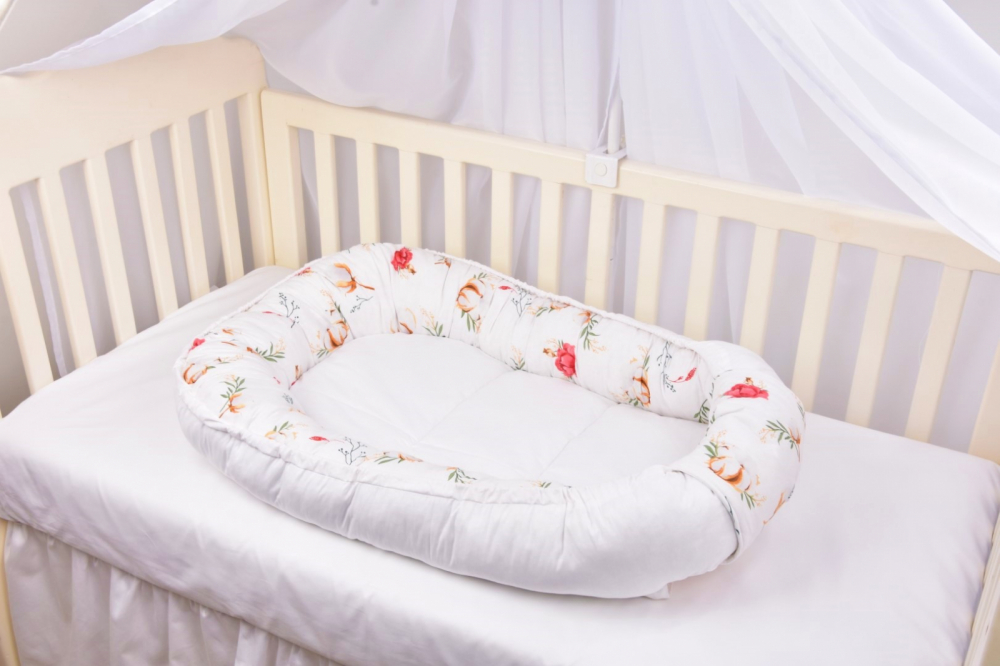 Babynest Confort Family Flori Bumbac, 0-12 luni - imagine 2