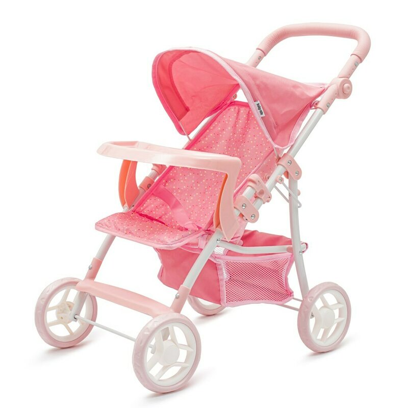 Carucior Baby Mix Lana pentru Papusi - Roz