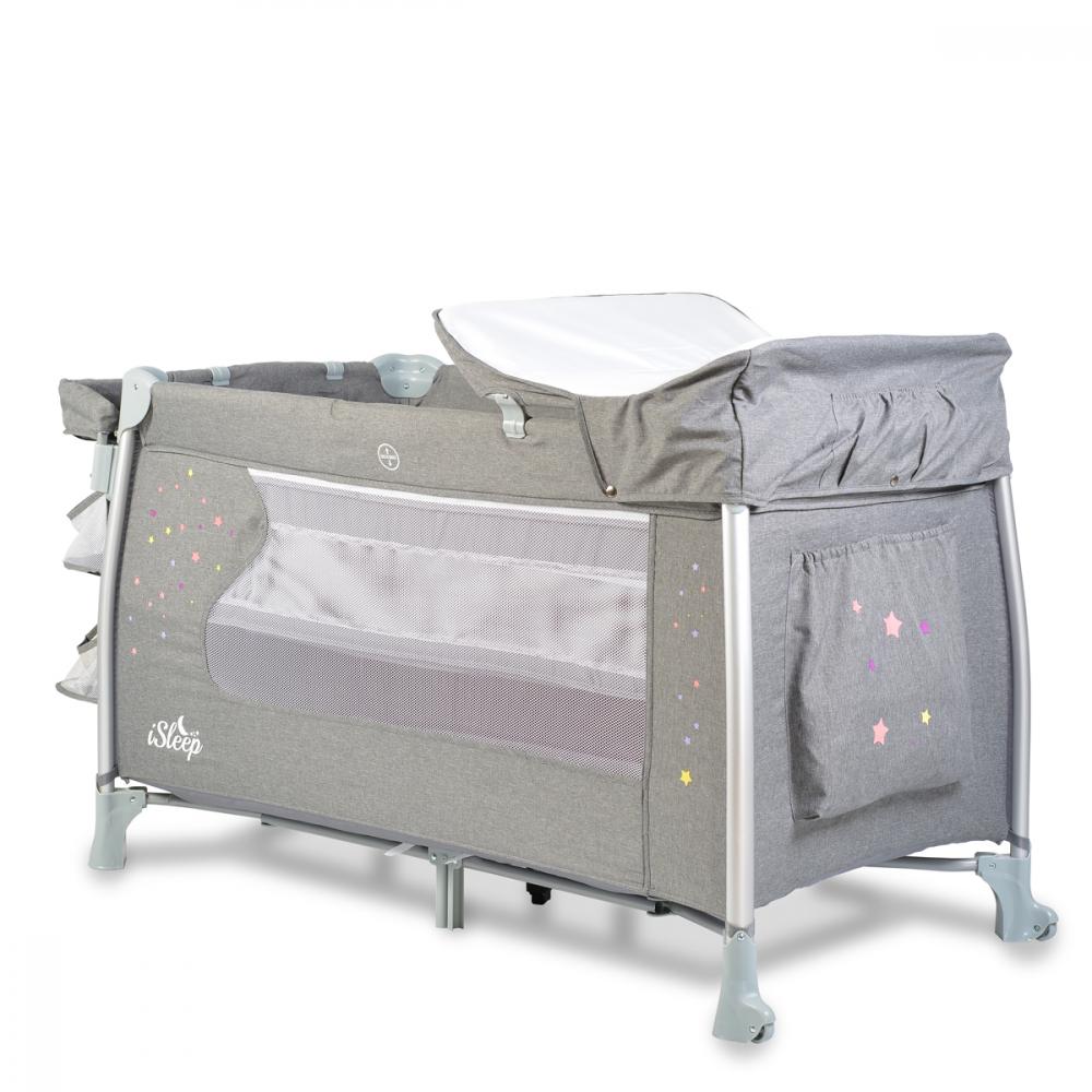 Patut Cangaroo ISleep Grey 120x60 Pliabil Complet - imagine 2