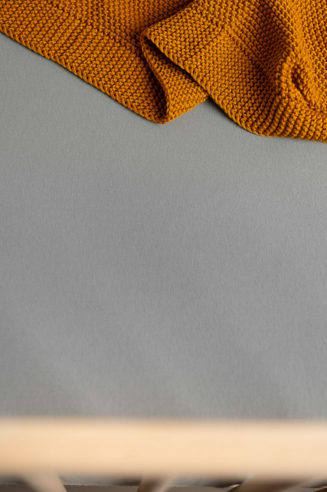 Cearsaf Sensillo Jersey Deluxe Gri 120x60 cm - imagine 3