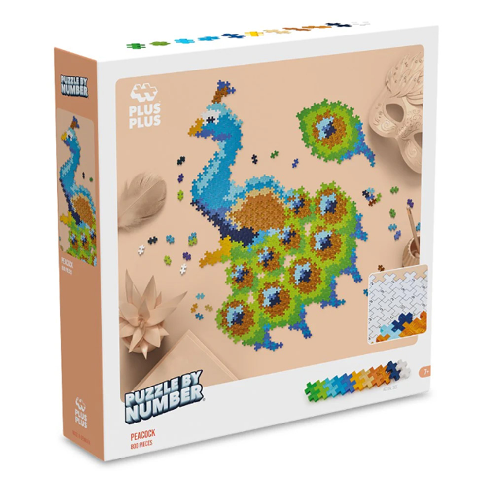 Plus-Plus Puzzle Paun 800 piese - Creație Colorată