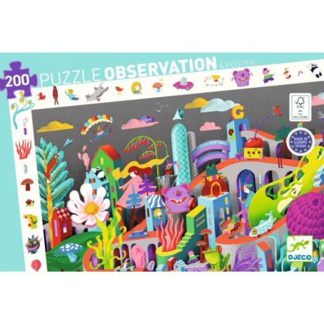 Puzzle Observatie Djeco Nebunia din Oras 200 piese - imagine 3