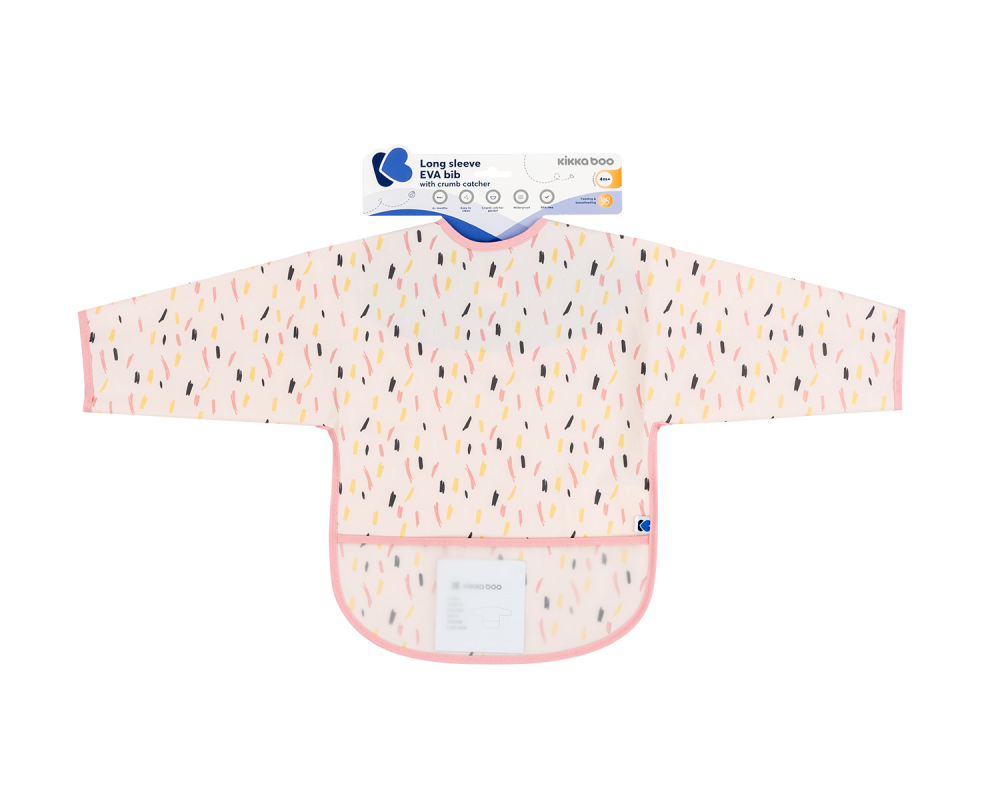 Baveta impermeabila KikkaBoo cu maneci Arty Pink - imagine 3
