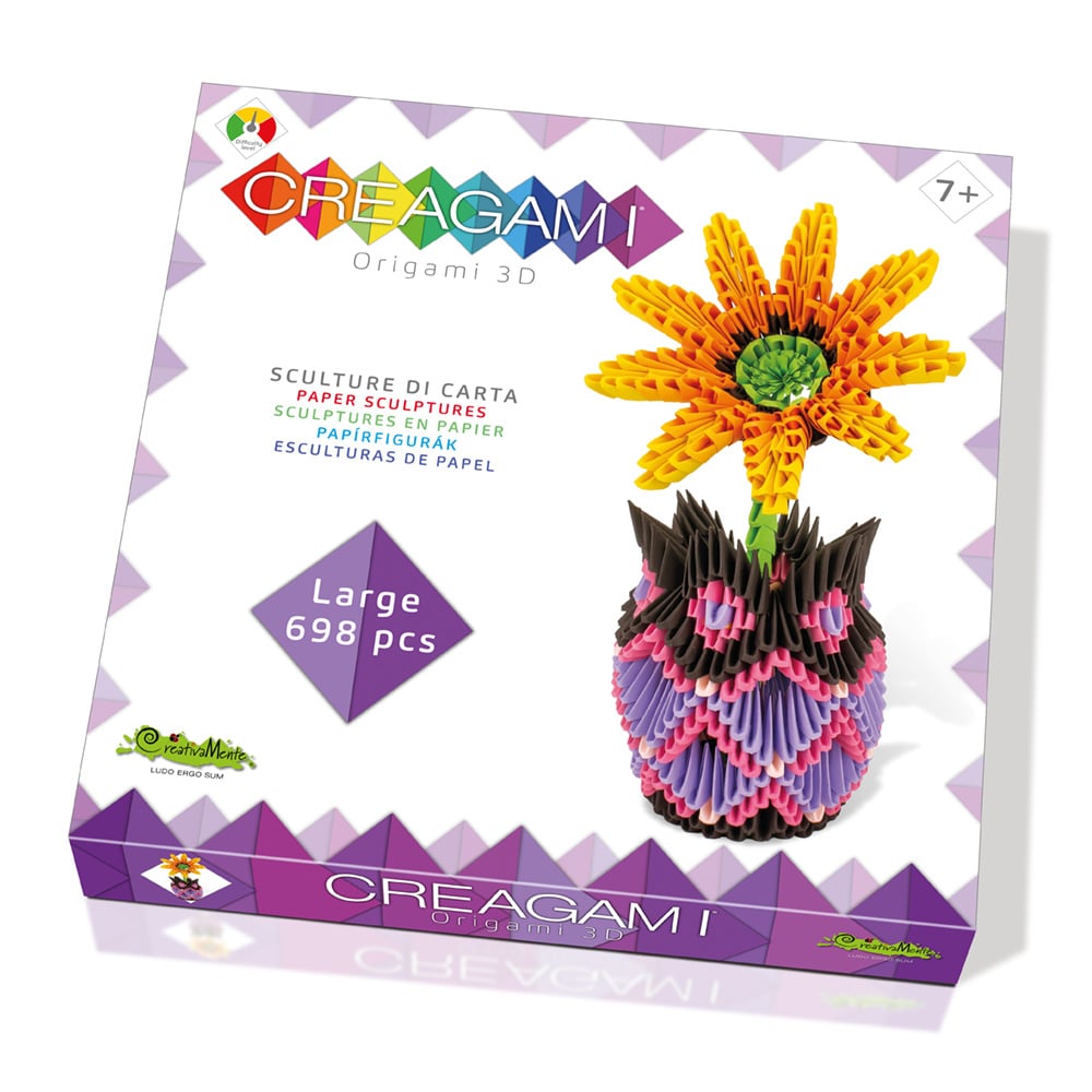 Joc Origami 3D Creativa Mente, Vază cu Flori, 698 Piese