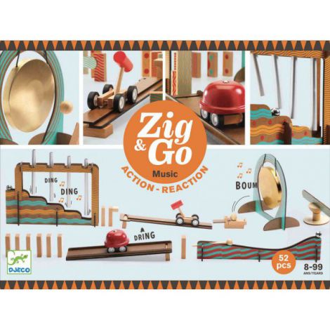Djeco Zig & Go - Joc Constructie Muzical, 52 Piese