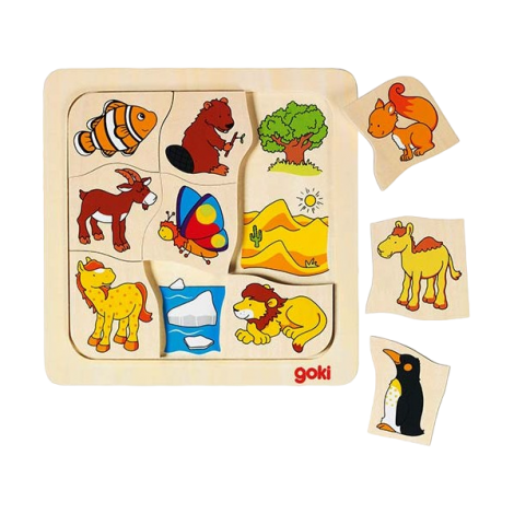 Puzzle Lemn Goki Casutele Animalelor