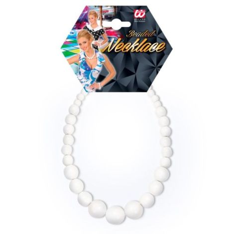 Colier Anii 70 Alb Widmann - Accesoriu Carnaval - imagine 2