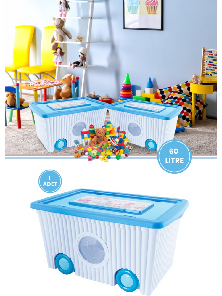 Cutie Depozitare Jucării Turcoaz 40L | Burak Toys