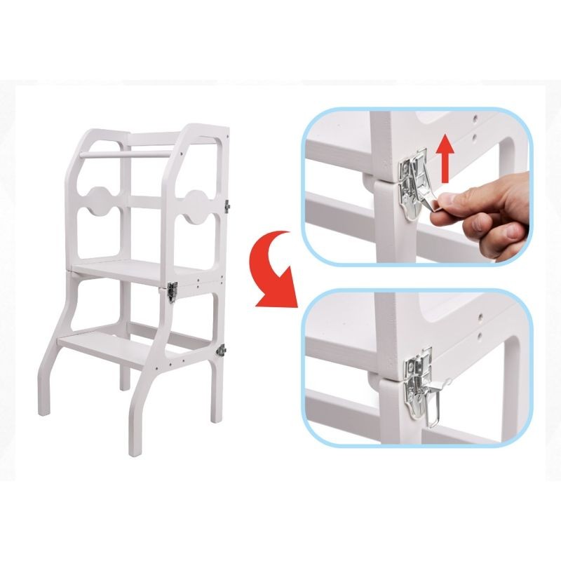 Scaun pliabil 2in1 Procart - Learning Tower lemn - imagine 6
