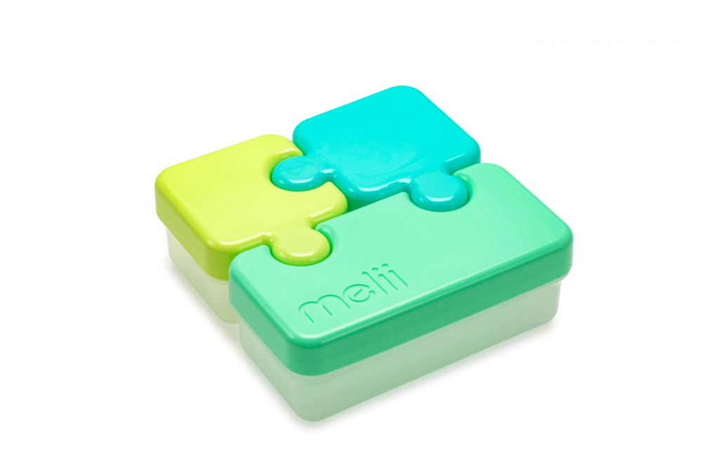 Recipient Puzzle Melii Albastru-Verde, 3 Compartimente - imagine 6