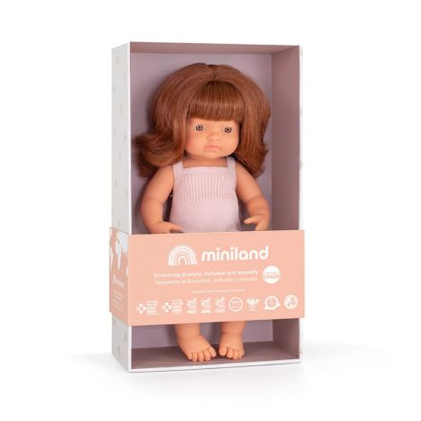 Miniland Papusa Educativa 38cm Roscata - imagine 2