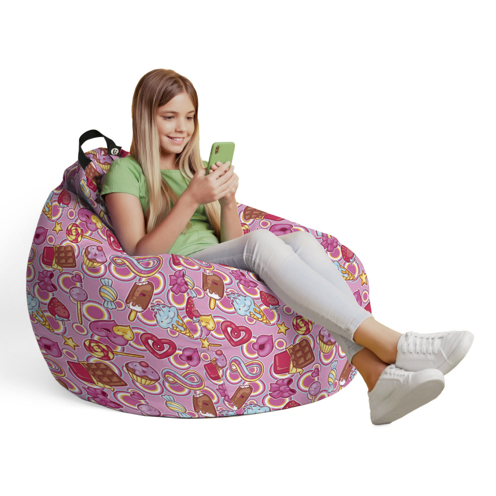Husa Bean Bag Para L, model Candies, Roz - imagine 4