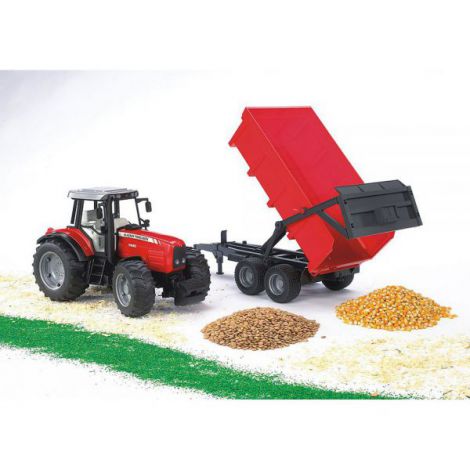 Bruder Tractor Massey Ferguson cu Remorca Basculabilă - imagine 2