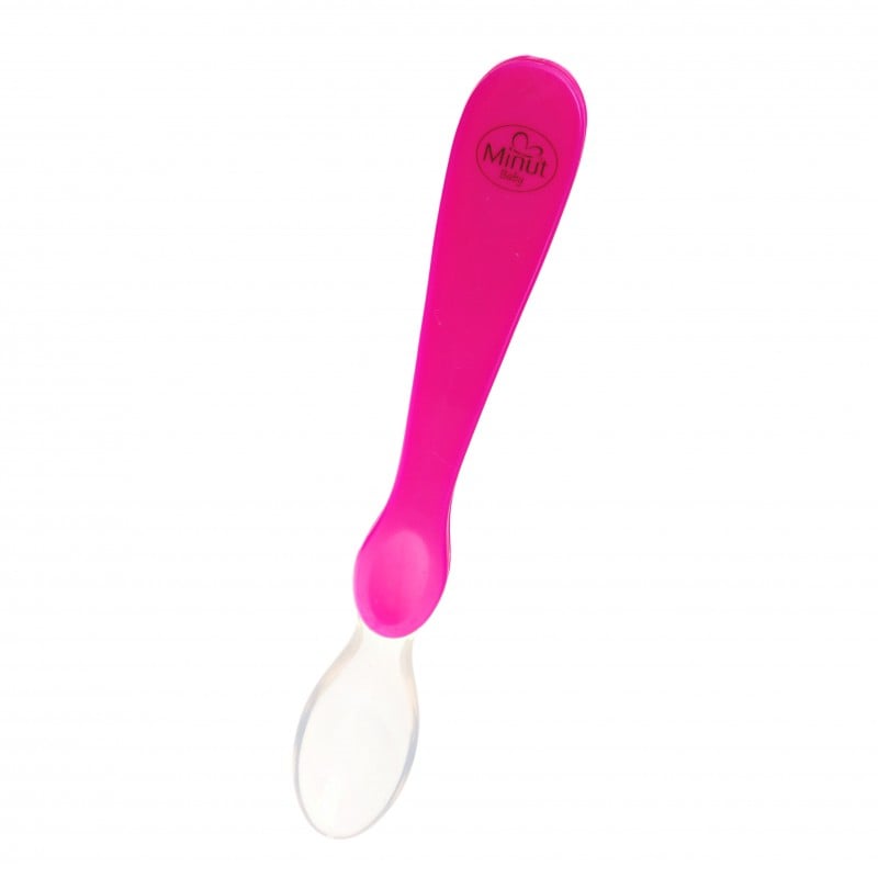 Lingurita silicon Minut Baby 4+ roz - Sigură și moale - imagine 2
