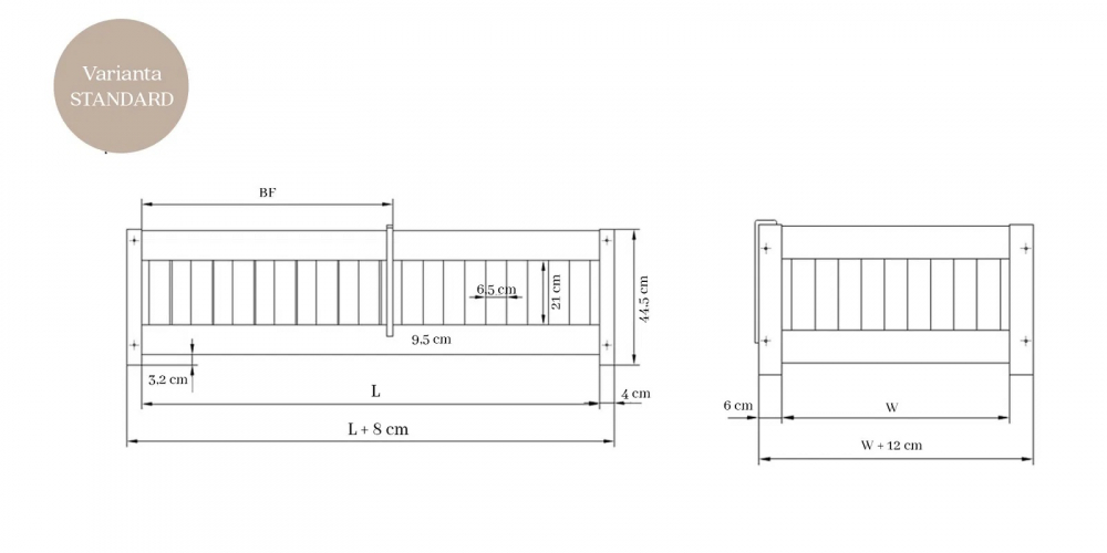 Pat Montessori Little Amy 100x180 cm cu balustrade - imagine 3