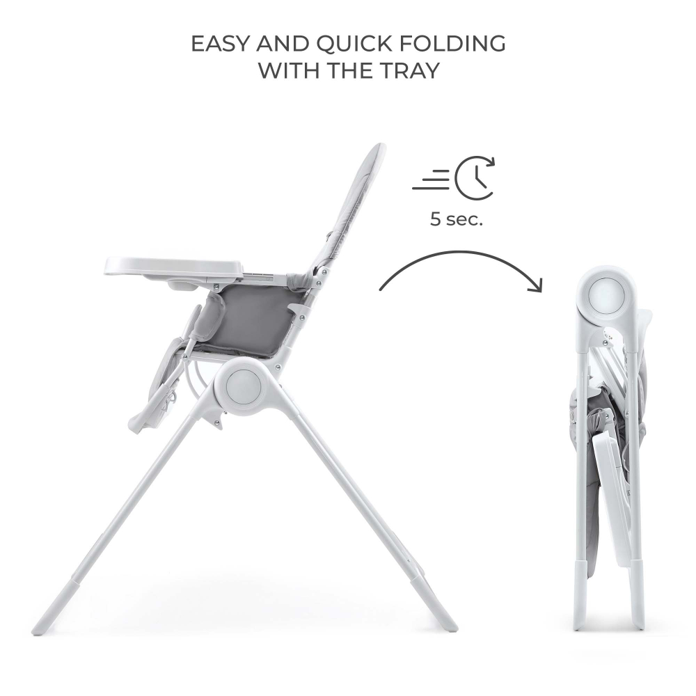 Scaun masă Kinderkraft Binci Light Grey - Practic - imagine 5