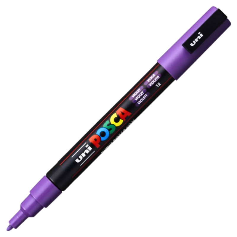 Marker Posca PC-3M Violet, Vârf Fin 0.9-1.3 mm