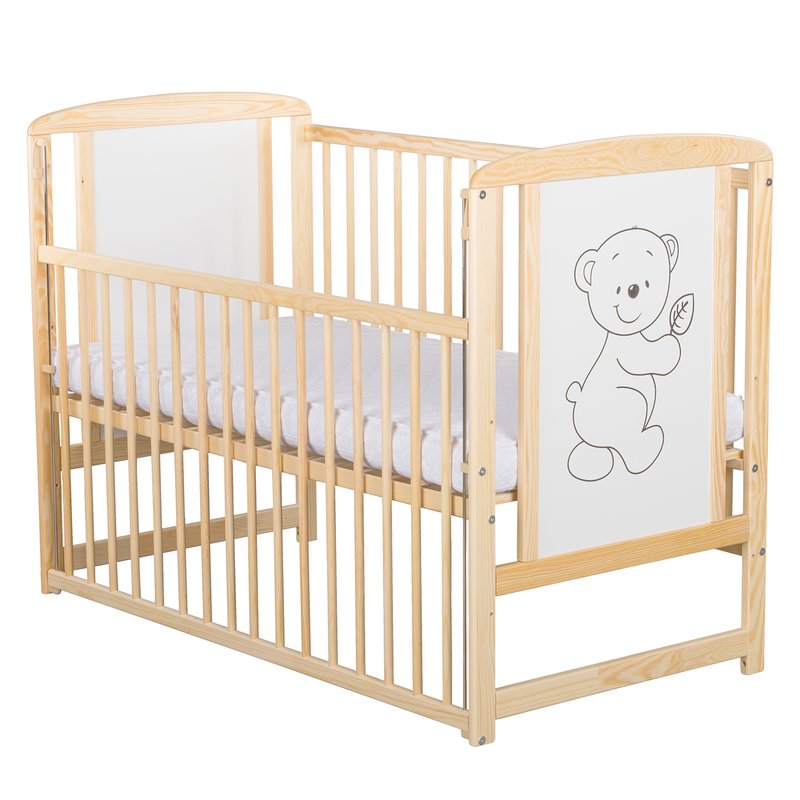 Patut lemn Babyneeds 120x60 cm, laterala culisanta - imagine 7