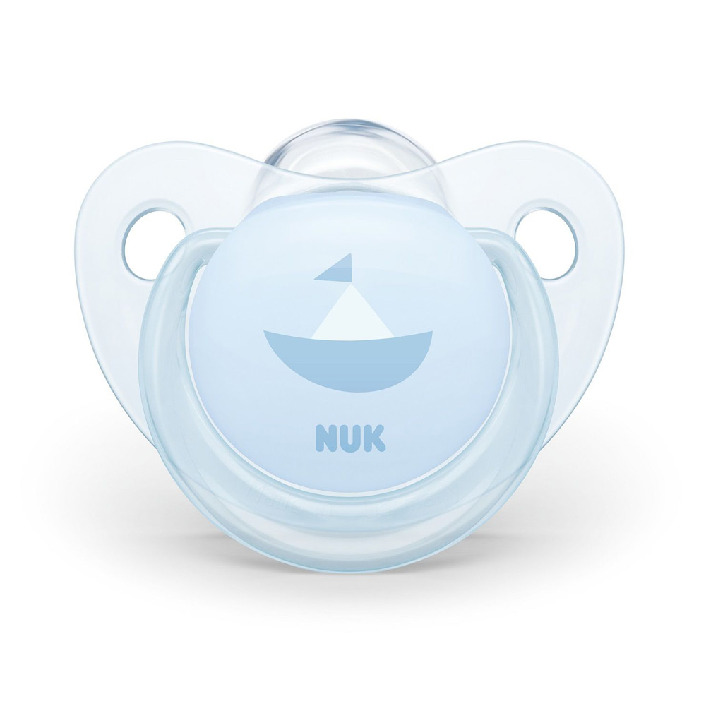 Suzeta Nuk Baby Blue Silicon M2 Barcută, 6-18 luni
