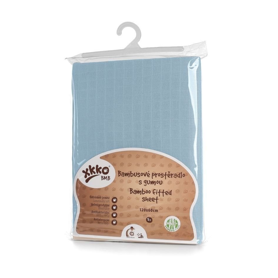 Cearceaf Bambus XKKO 60x120 cm Albastru