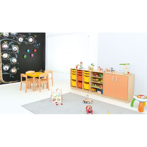 Dulap M Flexi Moje Bambino, 3 compartimente, Mesteacăn - imagine 4