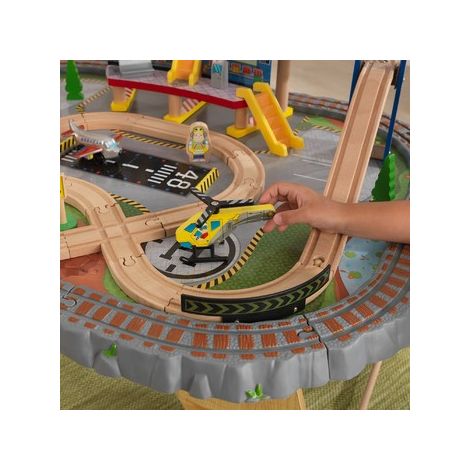Trenulet KidKraft Transportation Station si Masa Joaca - imagine 4