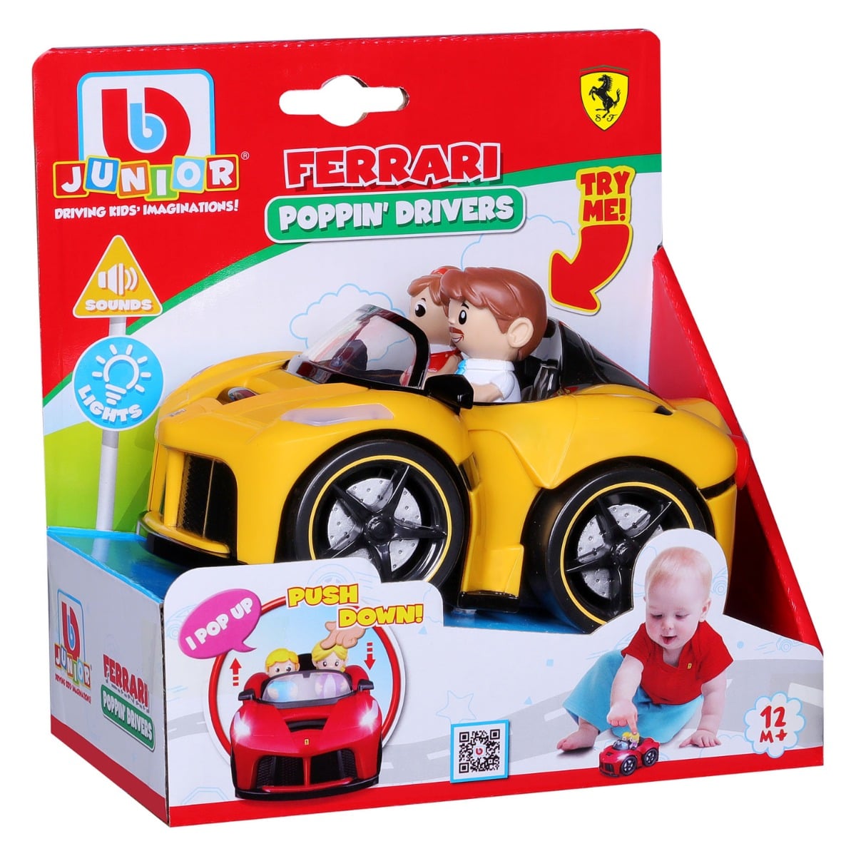 Bburago Junior Ferrari Poppin Drivers Galben