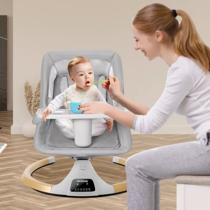 Leagan Electric 3in1 NiceKids Grey, cu Telecomanda - imagine 4