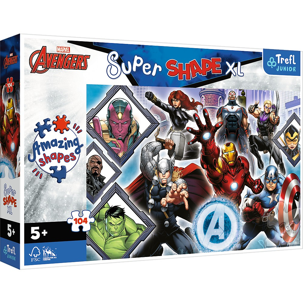 Puzzle Trefl Avengers 104 piese Super Shape