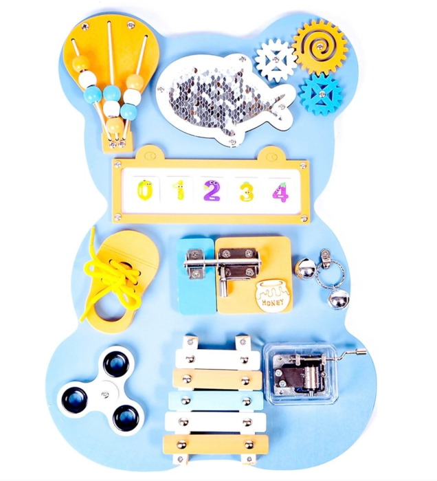 Placa Montessori Busy Board Ursulet Bleu Krista