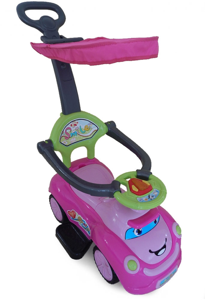 Masinuta Moni Smile Pink 2in1 cu Maner