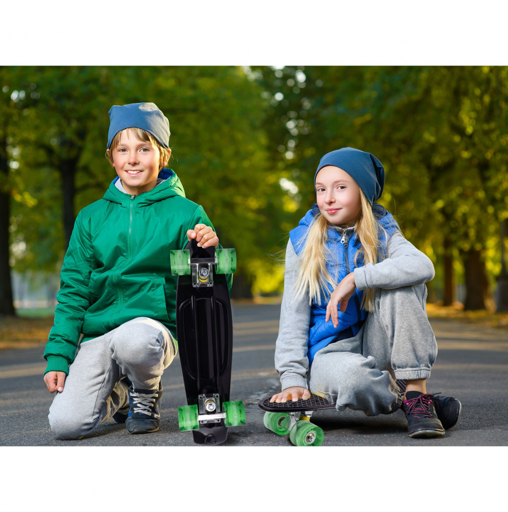 Skateboard Malplay cu LED 56x15cm Negru - imagine 9