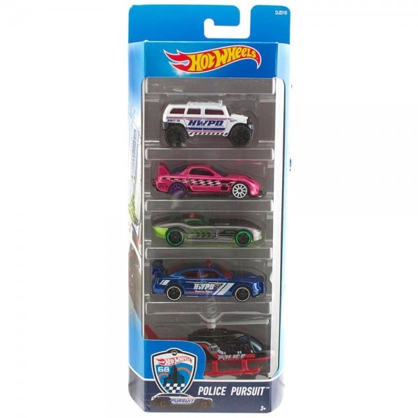 Set 5 Masinute Hot Wheels Police Pursuit