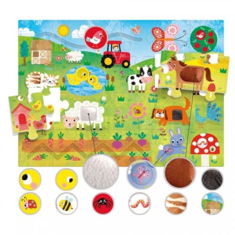 Puzzle Tactil Headu Montessori - Dezvoltare Senzorială