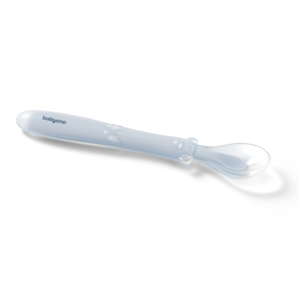 Linguriță flexibilă silicon Babyono albastră