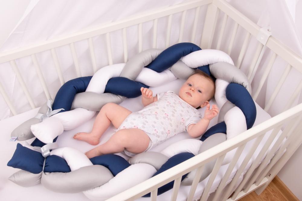 Bumper Impletit Babymatex GreyNavy, 2m