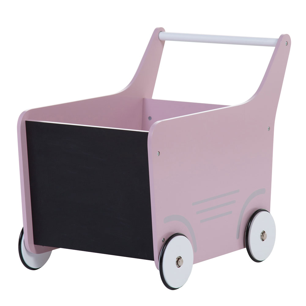 Carucior Lemn Roz Childhome cu Tava - imagine 3