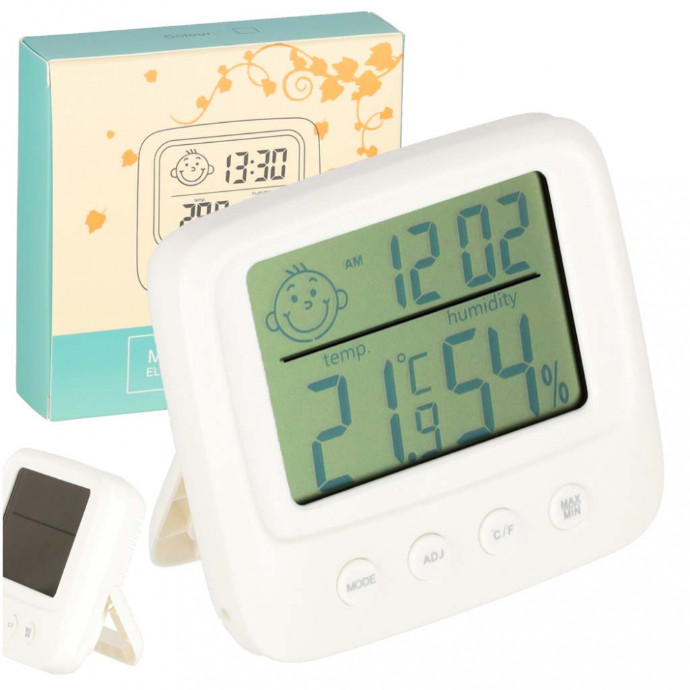 Higrometru Ikonka cu Termometru și Ceas LCD - imagine 12