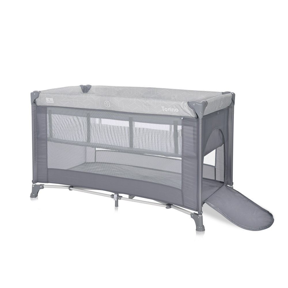 Patut Pliabil Lorelli Torino Grey, 2 Nivele si Accesorii - imagine 3
