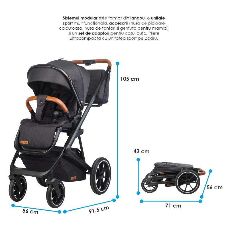 Carucior Modular Coccolle 2in1 + Balansoar Cadou - imagine 5