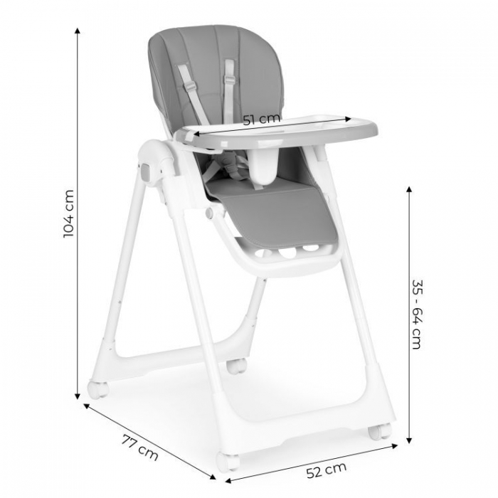 Scaun de masă Ecotoys HA-013 Gri, Stabil și Piele Eco - imagine 7