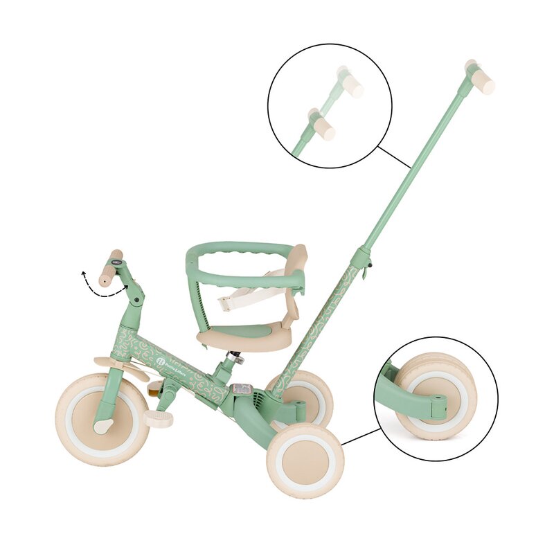 Tricicleta Petite&mars 5-in-1 Green Twist Turbo - imagine 3