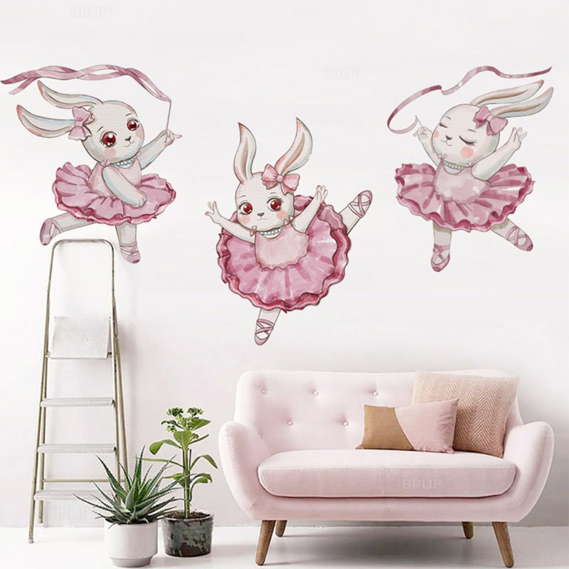 Sticker Decorativ Iepurasul Balerina Sipo, 61x50 cm