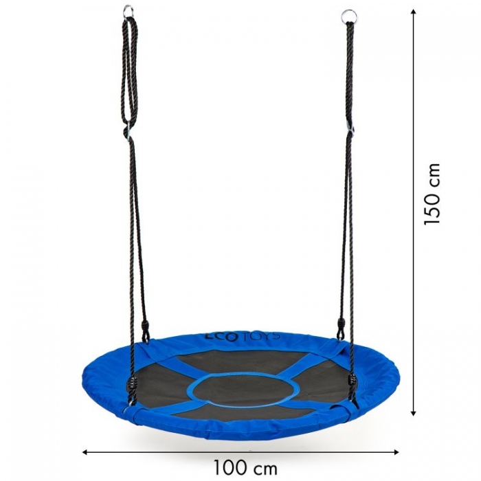 Leagan cuib Ecotoys MIR6001 albastru, 100cm - Sigsur - imagine 4