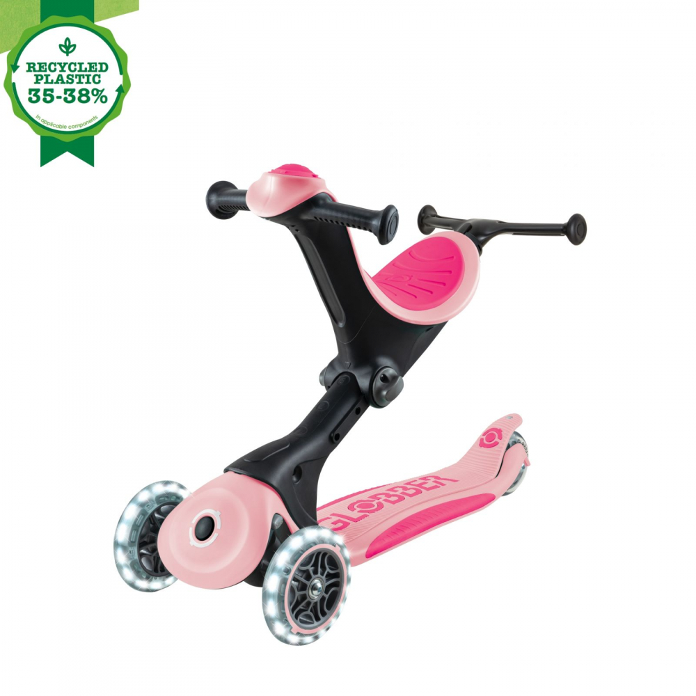 Globber Go-Up Deluxe 4in1 Roz Pal Trotinetă - imagine 7