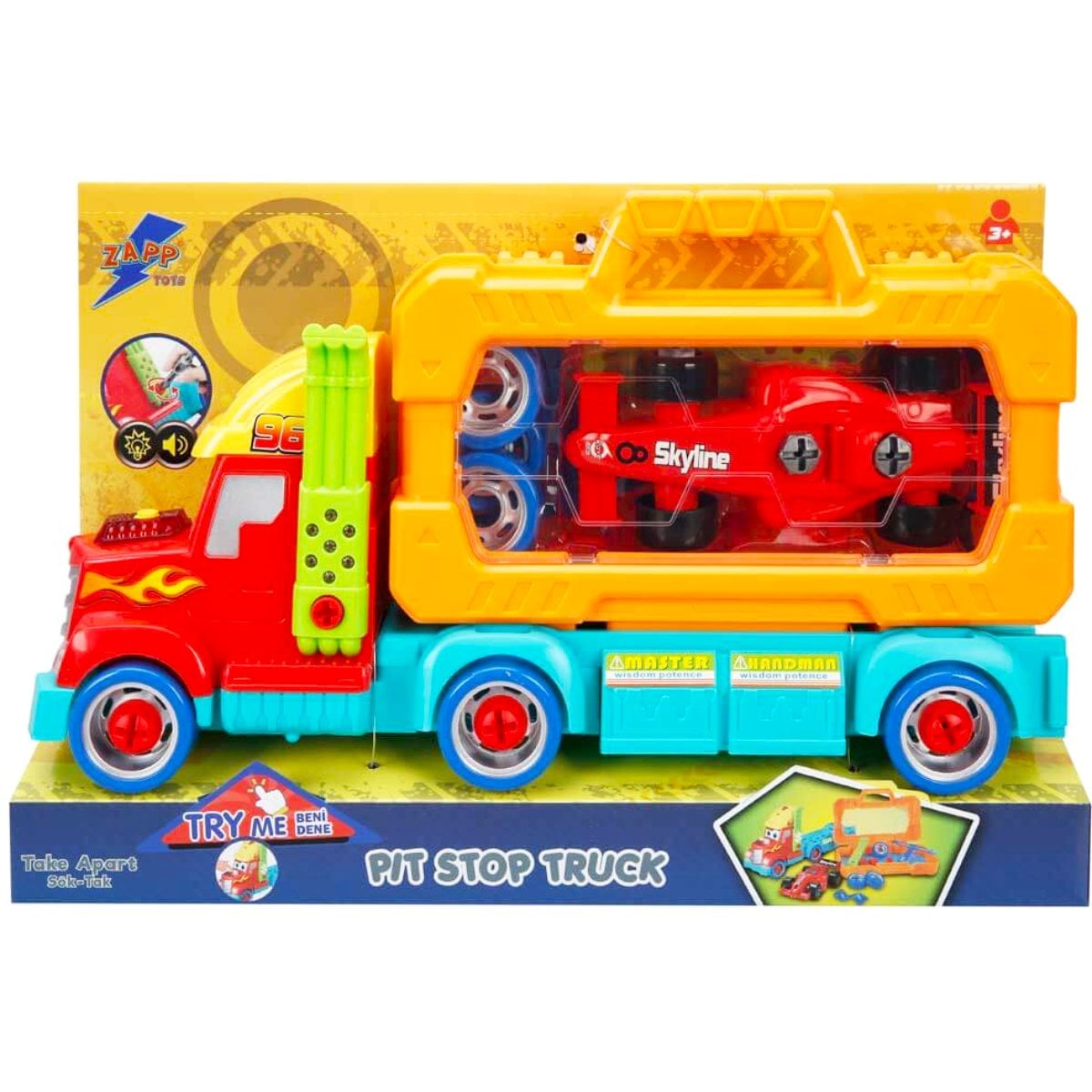 Set Transportator Masinuta Zapp Toys cu Lumini si Sunet