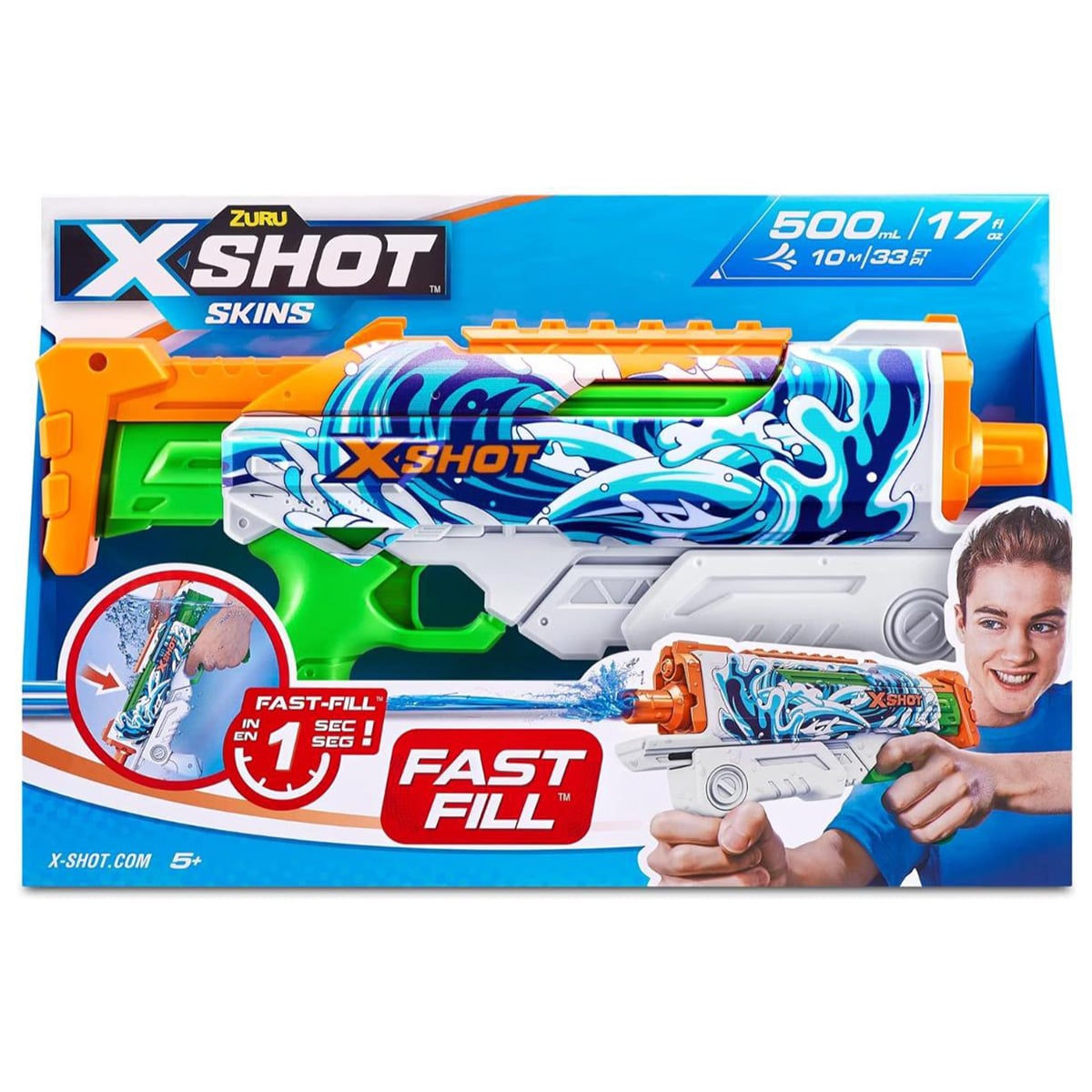 X-Shot Hyperload Waves - Pistol Apa cu Încărcare Rapidă