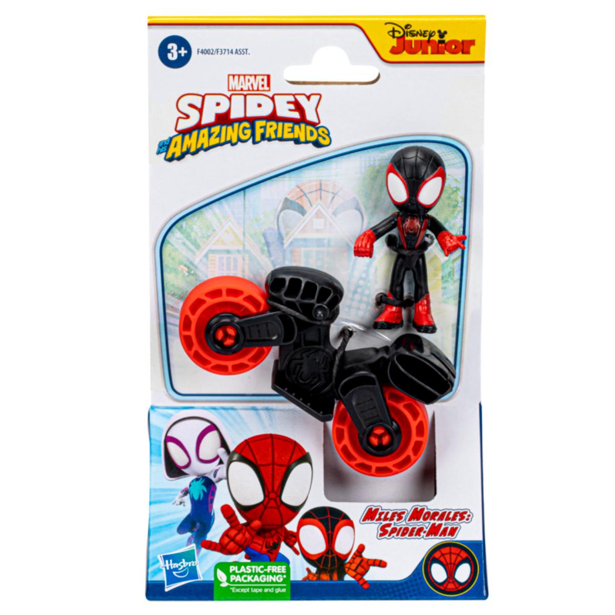 Figurina Miles Morales cu Motocicleta Spidey
